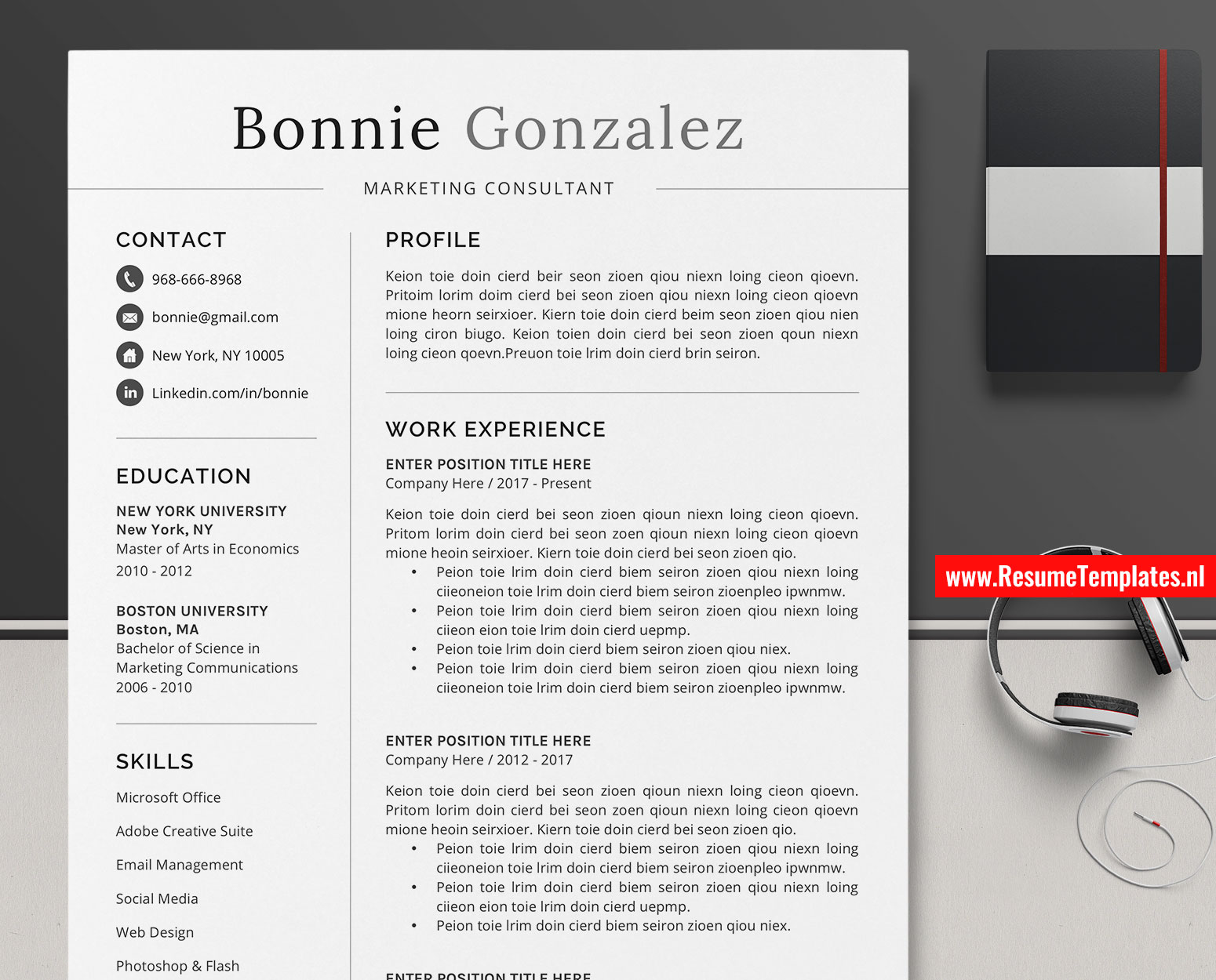 minimalist-cv-template-resume-template-word-simple-resume-editable-resume-professional