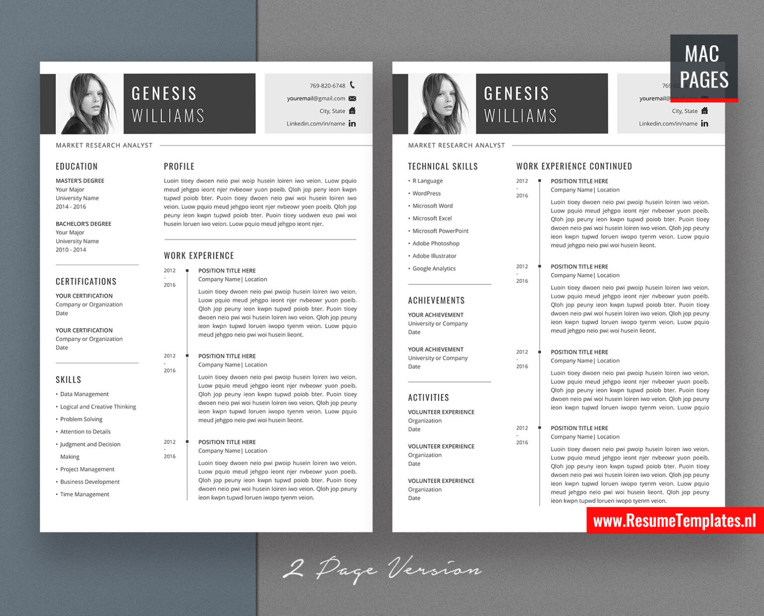 apple pages resume template download free