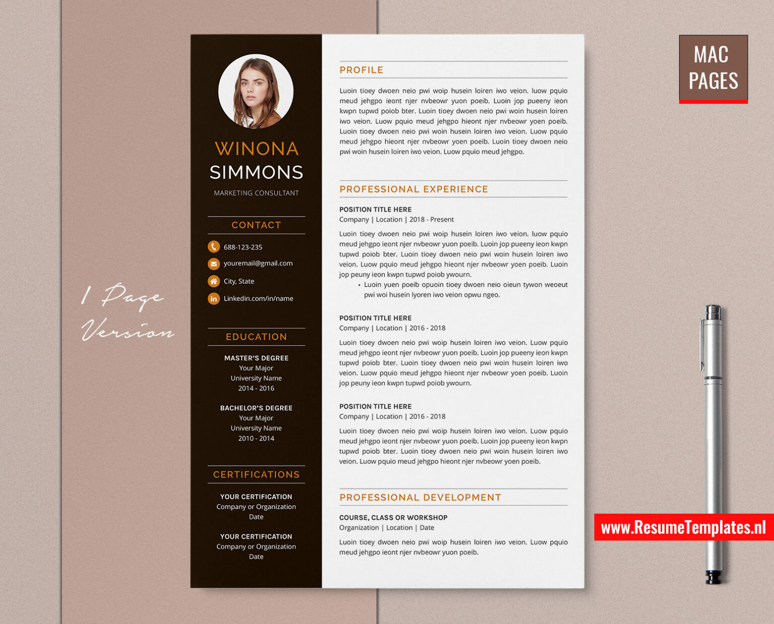 apple pages templates resume